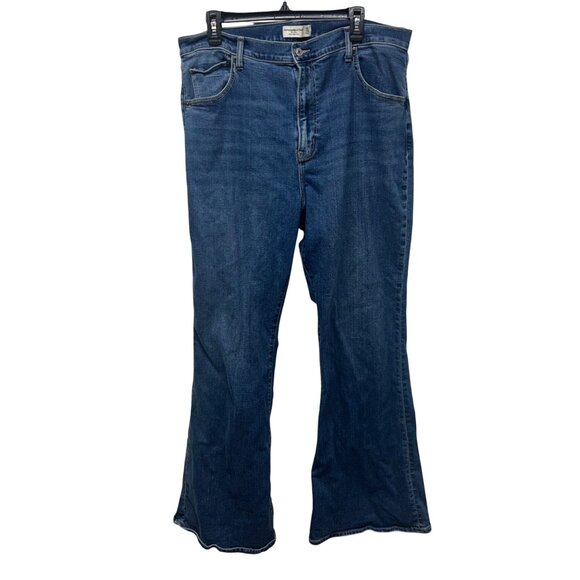 Abercrombie & Fitch The Flare Ultra High Rise Jeans Size 35/20L Medium Wash Deni - Picture 1 of 9